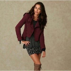 We the Free maroon military jacket